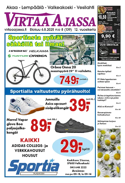 virtaa ajassa lehti