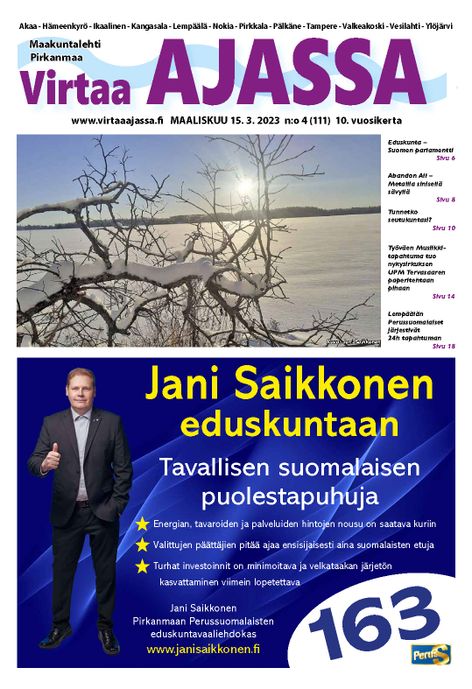 virtaa ajassa lehti